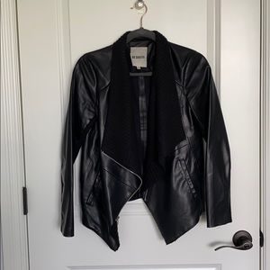 Vegan Leather Drapey Jacket